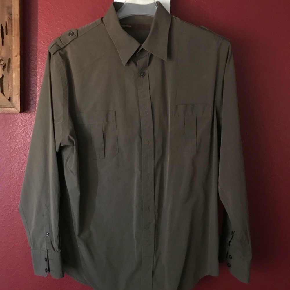 Men’s Brown Perry Ellis long sleeve shirt size XL